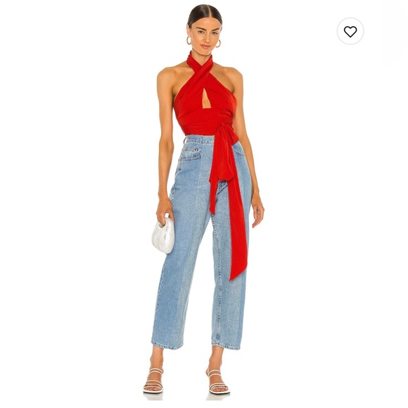 superdown Tops - NWT Revolve- Jennifer Wrap Top in red